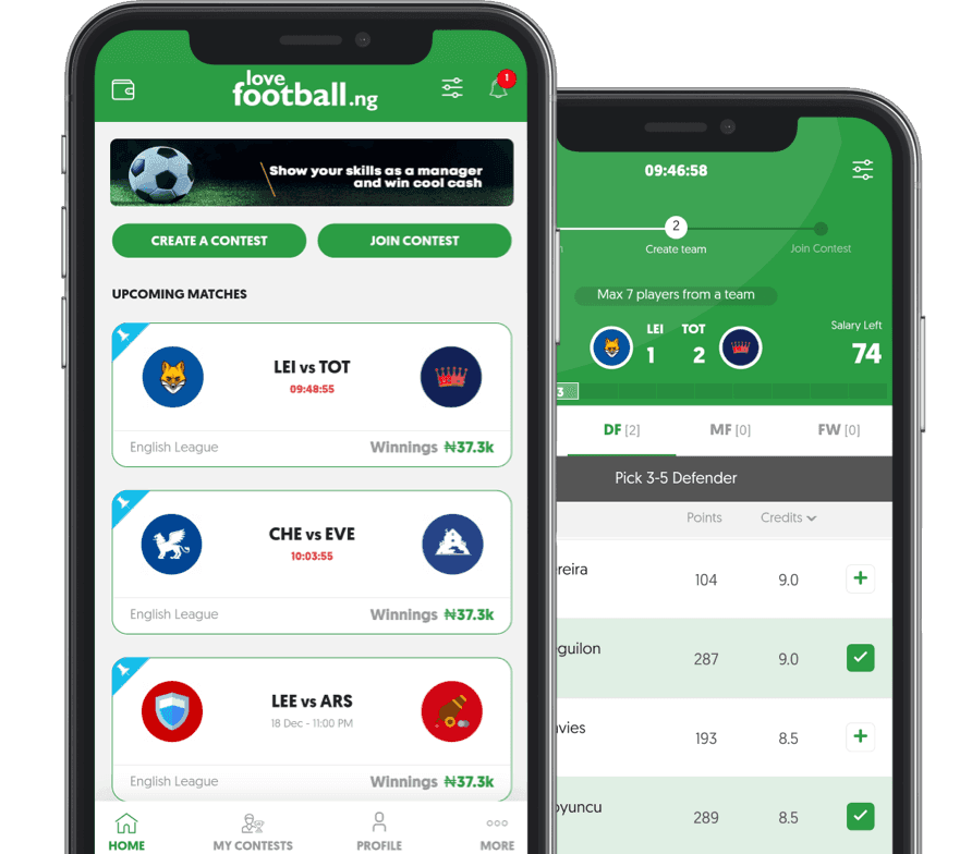  A new edge Daily fantasy platform that is powered with an advanced UI and features for soccer fans in Nigeria