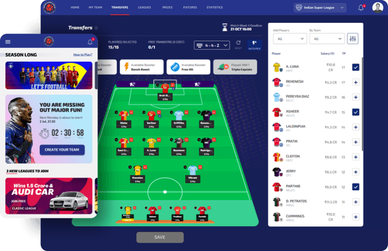  A Season Long Fantasy solution for ISL, India’s premier professional Football league