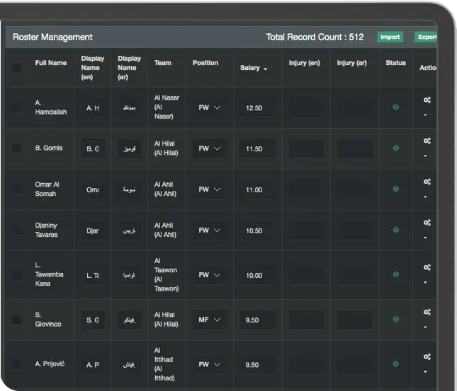 Roster/Player management